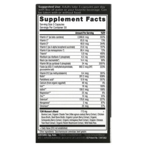 Thành phần vi chất của Dr. Axe / Ancient Nutrition Ancient Multi Women's 90 Capsules 816401023247