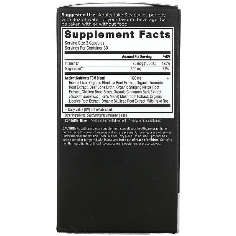 Dr. Axe / Ancient Nutrition Ancient Nutrients Magnesium 100 mg 90 Capsules 2 Thành phần vi chất của Dr. Axe / Ancient Nutrition Ancient Nutrients Magnesium 100 mg 90 Capsules 816401023360