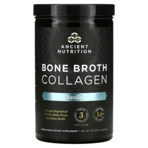 Thực phẩm chức năng Dr. Axe / Ancient Nutrition Bone Broth Collagen Vanilla 1.1 lbs (519 g) 816401020390