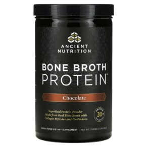 Thực phẩm chức năng Dr. Axe / Ancient Nutrition Bone Broth Protein Chocolate 1.1 lb (17.8 oz) 816401020024