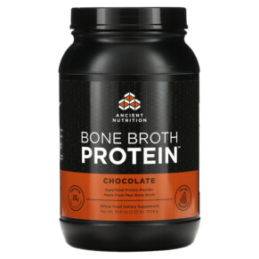 Thực phẩm chức năng Dr. Axe / Ancient Nutrition Bone Broth Protein Chocolate 2.22 lbs (1008 g) 816401020253