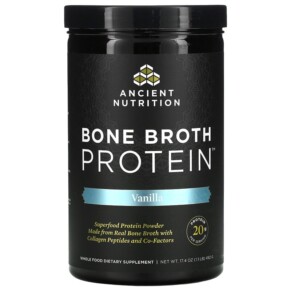 Thực phẩm chức năng Dr. Axe / Ancient Nutrition Bone Broth Protein Vanilla 17.4 oz (492 g) 816401020017