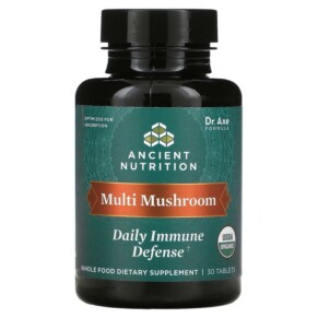 Thực phẩm chức năng Dr. Axe / Ancient Nutrition Multi Mushroom Daily Immune Defense 30 Tablets 816401025548