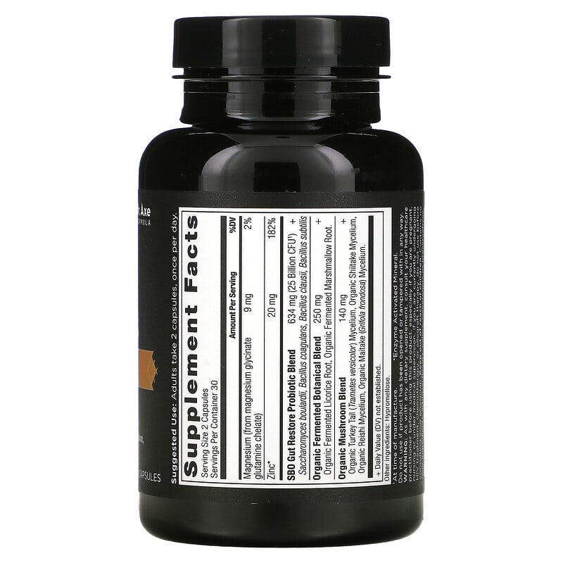 Dr. Axe / Ancient Nutrition SBO Probiotics Gut Restore 25 Billion CFU 60 Capsules 2 Thành phần vi chất của Dr. Axe / Ancient Nutrition SBO Probiotics Gut Restore 25 Billion CFU 60 Capsules 816401025425