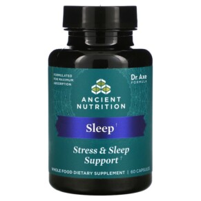 Thực phẩm chức năng Dr. Axe / Ancient Nutrition Sleep Stress & Sleep Support 60 Capsules 816401025586
