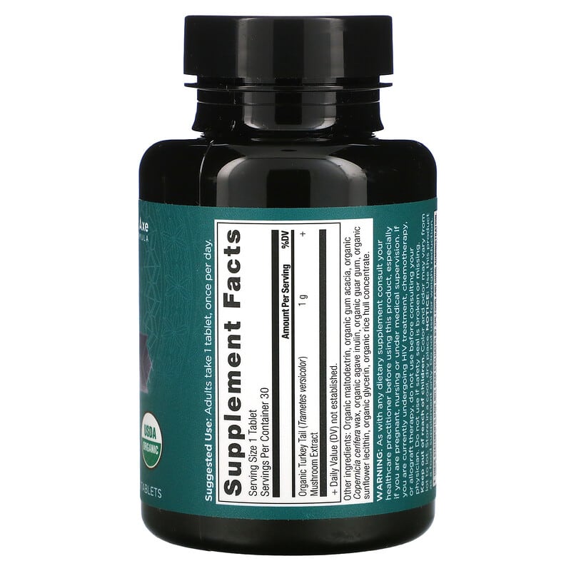 Dr. Axe / Ancient Nutrition Turkey Tail Immune System Balance 30 Tablets 2 Thành phần vi chất của Dr. Axe / Ancient Nutrition Turkey Tail Immune System Balance 30 Tablets 816401025517