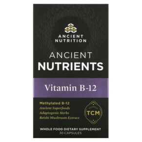 Thực phẩm chức năng Dr. Axe / Ancient Nutrition Vitamin B-12 30 Capsules 816401023353