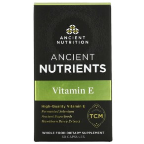 Thực phẩm chức năng Dr. Axe / Ancient Nutrition Vitamin E 60 Capsules 816401023384