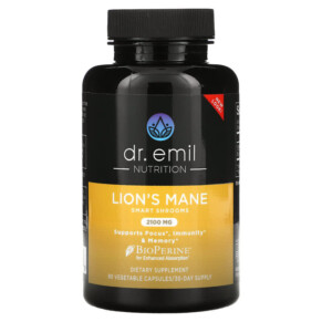Thực phẩm chức năng Dr. Emil Nutrition Lion's Mane Smart Shrooms 2.100 mg 90 Vegetable Capsules 850002956269