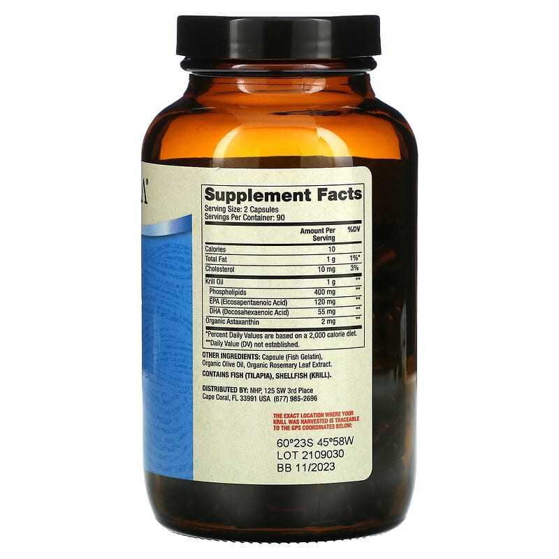 Dr. Mercola Antarctic Krill Oil 180 Capsules 2 Thành phần vi chất của Dr. Mercola Antarctic Krill Oil 180 Capsules 813006010276