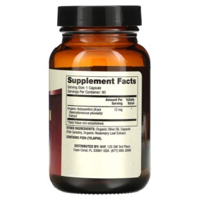 Thành phần vi chất của Dr. Mercola Astaxanthin 12 mg 90 Capsules 810487031295