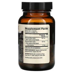 Thành phần vi chất của Dr. Mercola Fermented Black Garlic 60 Capsules 813006015820