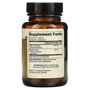 Thành phần vi chất của Dr. Mercola Fermented Ginger 60 Capsules 813006017701