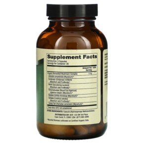 Thành phần vi chất của Dr. Mercola Fermented Mushroom Complex 90 Capsules 813006014588