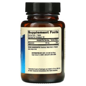 Thành phần vi chất của Dr. Mercola H2 Molecular Hydrogen 30 Tablets 810487032551