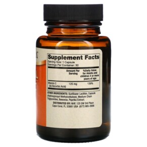 Thành phần vi chất của Dr. Mercola Liposomal Vitamin C for Kids 30 Capsules 810487031493