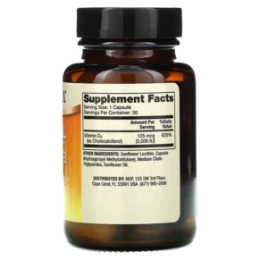 Thành phần vi chất của Dr. Mercola Liposomal Vitamin D3 5.000 IU 30 Capsules 813006016995