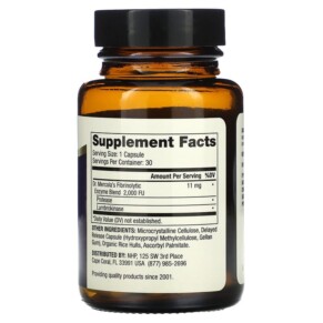 Thành phần vi chất của Dr. Mercola Lumbrokinase Enzymes 30 Capsules 810487031998