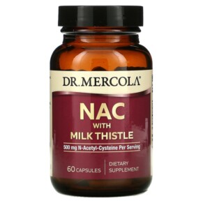 Thực phẩm chức năng Dr. Mercola NAC with Milk Thistle 500 mg 60 Capsules 813006017398