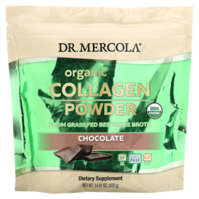 Thực phẩm chức năng Dr. Mercola Organic Collagen Powder Chocolate 14.81 oz (420 g) 810487032483