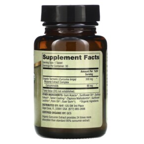 Thành phần vi chất của Dr. Mercola Organic Curcumin Extract 30 Tablets 810487033527