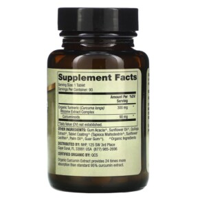 Thành phần vi chất của Dr. Mercola Organic Curcumin Extract 90 Tablets 810487033558
