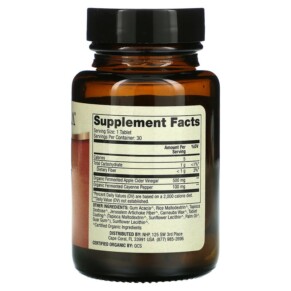 Dr. Mercola Organic Fermented Apple Cider Vinegar and Cayenne 30 Tablets 3 Thành phần vi chất của Dr. Mercola Organic Fermented Apple Cider Vinegar and Cayenne 30 Tablets 810487032346