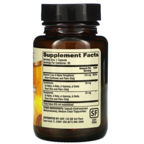 Thành phần vi chất của Dr. Mercola Vitamin E 30 Capsules 813006015080