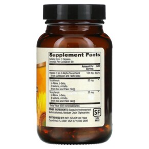 Thành phần vi chất của Dr. Mercola Vitamin E 90 Capsules 810487033336