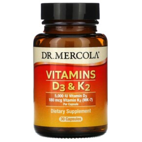 Thực phẩm chức năng Dr. Mercola Vitamins D3 & K2 30 Capsules 813006016919