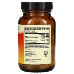 Thành phần vi chất của Dr. Mercola Vitamins D3 & K2 90 Capsules 813006019965