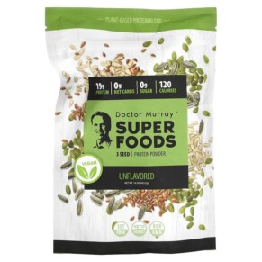 Thực phẩm chức năng Dr. Murray's Super Foods 3 Seed (Pumpkin Flax Sunflower) Vegan Protein Powder Unflavored 16 oz (453.5 g) 850010353173