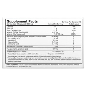 Thành phần vi chất của Dr. Ohhira's Essential Formulas Inc. Propolis Plus 30 Capsules 695927121138