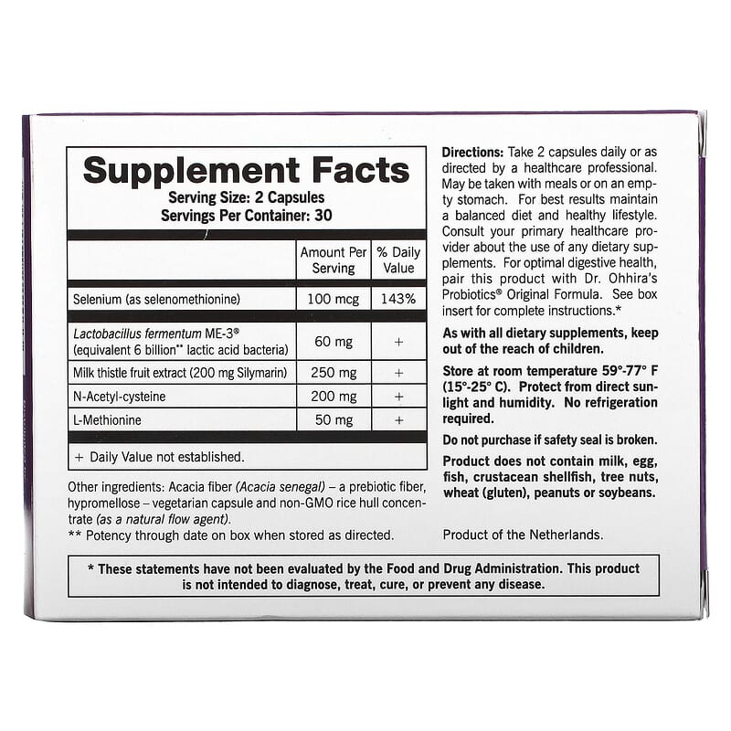 Dr. Ohhira's Essential Formulas Inc. Reg'Activ Detox & Liver Health 60 Capsules 2 Thành phần vi chất của Dr. Ohhira's Essential Formulas Inc. Reg'Activ Detox & Liver Health 60 Capsules 695927222033