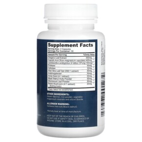 Thành phần vi chất của Dr. Tobias Candida Support 60 Capsules 842367001272