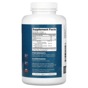 Thành phần vi chất của Dr. Tobias Omega 3 Fish Oil Triple Strength 180 Softgels 842367001197