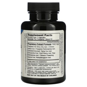 Thành phần vi chất của Dragon Herbs (Ron Teeguarden) Hair & Nails 500 mg 100 Vegetarian Capsules 679372002242