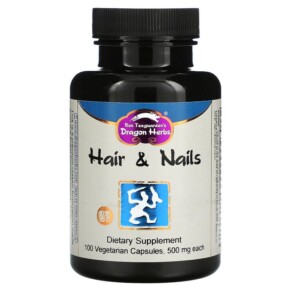 Thực phẩm chức năng Dragon Herbs (Ron Teeguarden) Hair & Nails 500 mg 100 Vegetarian Capsules 679372002242