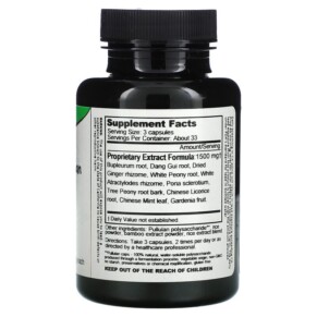 Thành phần vi chất của Dragon Herbs (Ron Teeguarden) Natural Woman 500 mg 100 Vegetarian Capsules 679372004505