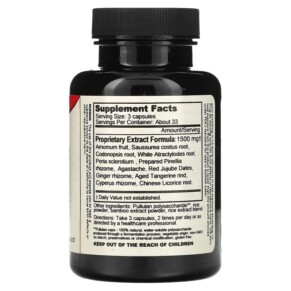 Thành phần vi chất của Dragon Herbs (Ron Teeguarden) OptDigest 500 mg 100 Vegetarian Capsules 679372003065
