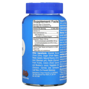 Thành phần vi chất của Dream Water Sleep Snoozeberry 60 Gummies 857430002551