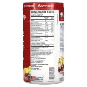 Thành phần vi chất của Dymatize ALL9AMINO Fruit Fusion Rush 15.87 (450 g) 705016181001