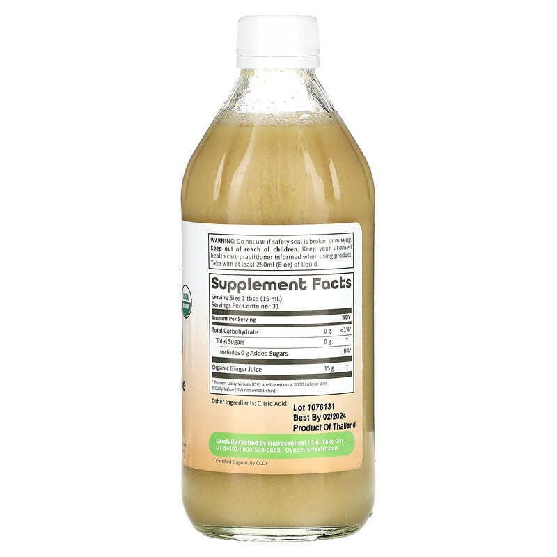 Dynamic Health Ginger Juice 16 fl oz (473 ml) 2 Thành phần vi chất của Dynamic Health Ginger Juice 16 fl oz (473 ml) 790223225914
