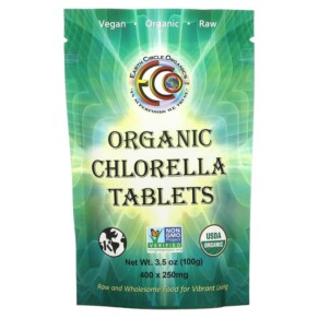Thực phẩm chức năng Earth Circle Organics Organic Chlorella Tablets 250 mg 400 Tablets 3.5 oz (100 g) 813313013168