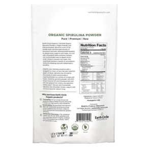 Thành phần vi chất của Earth Circle Organics Organic Spirulina Powder 4 oz (113.4 g) 813313015049