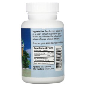 Thành phần vi chất của Earth's Bounty ( Matrix Health ) Noni Fruit Hawaiian 500 mg 60 Vegetarian Capsules 707990201003