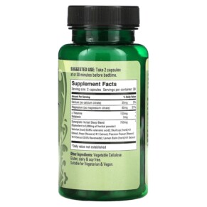 Thành phần vi chất của Earth's Bounty (Matrix Health) Sleep Perfect 60 Vegetarian Capsules 707990250001