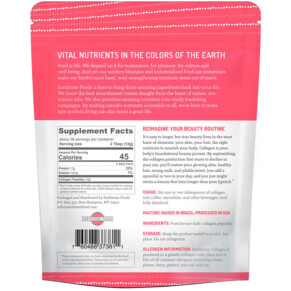 Thành phần vi chất của Earthtone Foods Grass-Fed Collagen Peptides Unflavored 16 oz (454 g) 760488373811