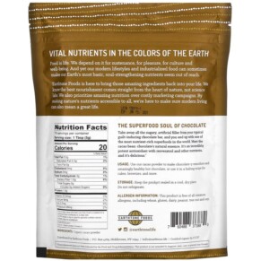 Thành phần vi chất của Earthtone Foods Organic Cacao Powder 14 oz (397 g) 760488373880