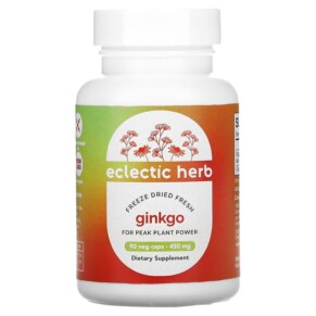Thực phẩm chức năng Eclectic Institute Freeze Dried Fresh Ginkgo 450 mg 90 Veg Caps 023363309160